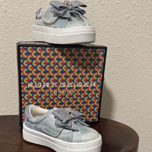 Kurt Geiger London Blue Denim Sneakers with Bow